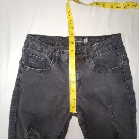 Ci Sono Distressed Black Stretch Skinny Jeans Women's Size 1 (25) - Picture 9 of 12